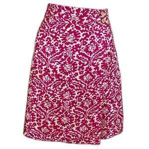 Vintage Lilly Pulitzer Women's Size 2 Pink The Mane Event Silk Wrap Mini Skirt